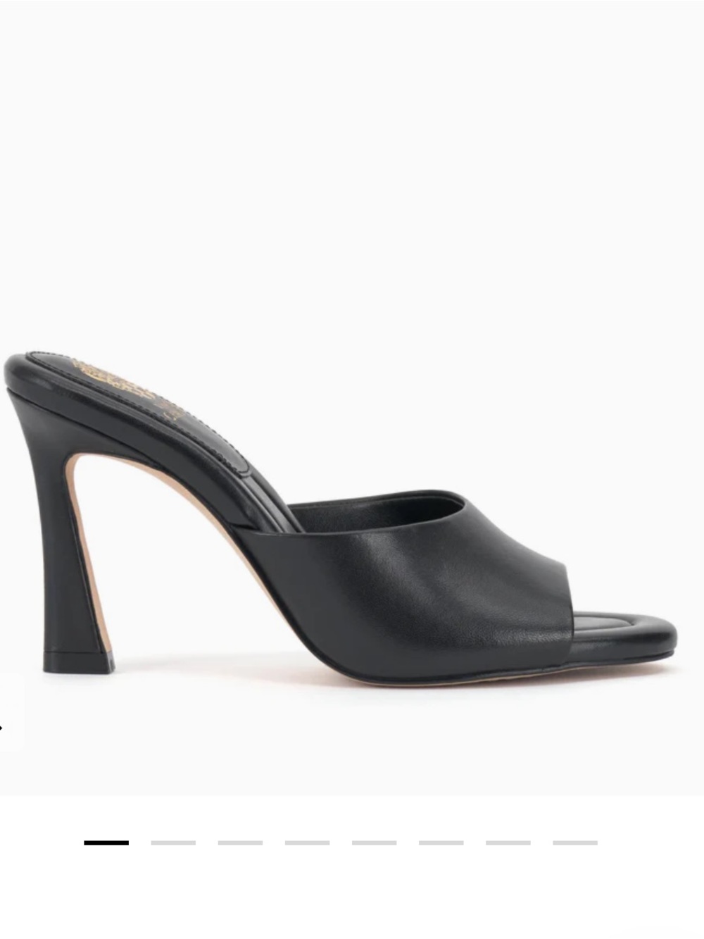 Black Leather Open-Toe High Heel Mule